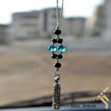 Kinz Silver Car Mirror Hanging or Keychain Black Sea Protective Capsule - The Throne Verse