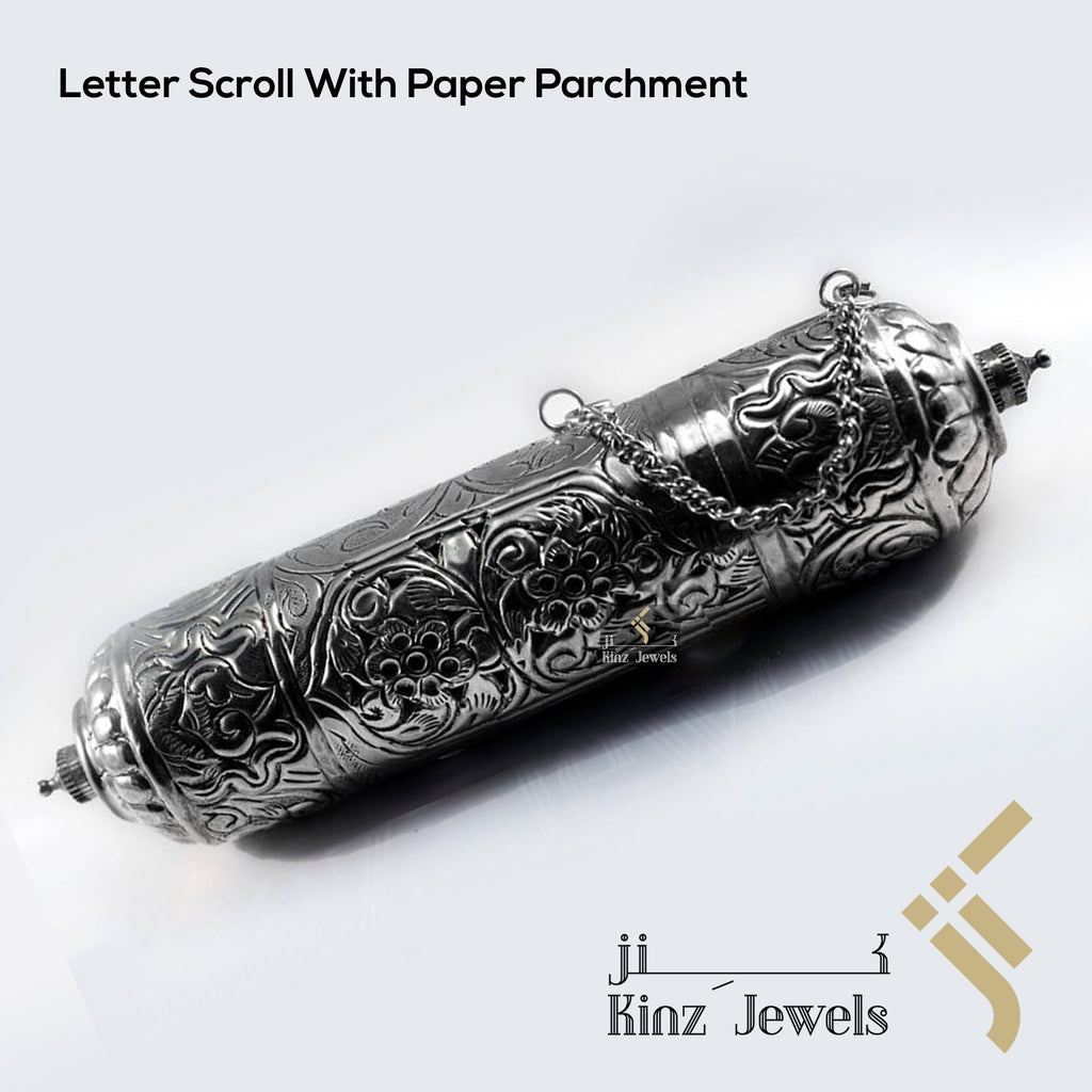 Personalized Letter Medieval Scroll With Parchment Metal