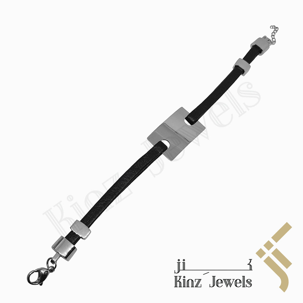 Personalized High Quality Stainless Steel Rubber Bracelet
