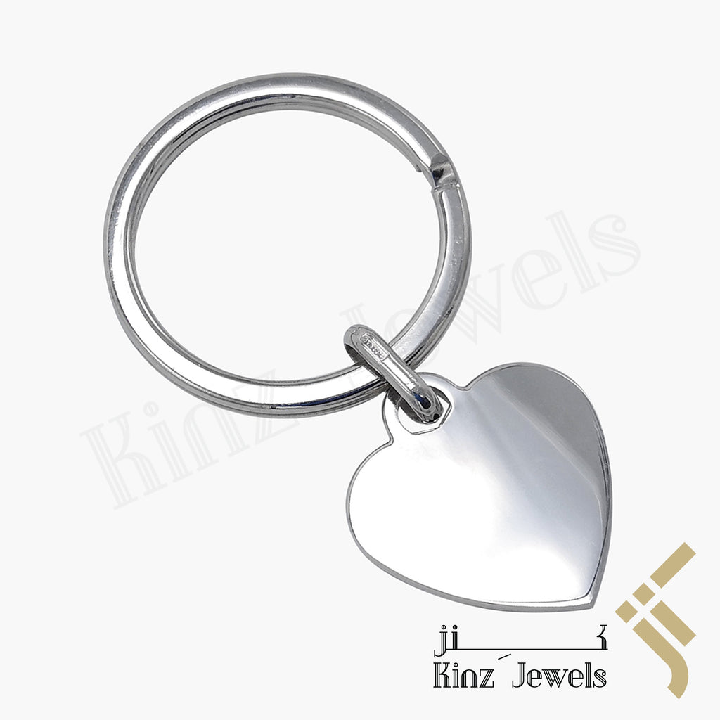 Personalized Silver Heart Keychain