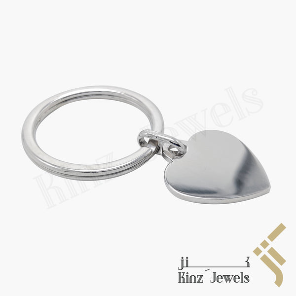 Personalized Silver Heart Keychain