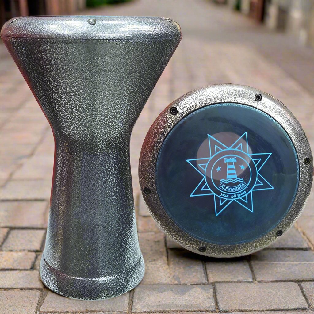 Large Metallic Doumbek / Darbuka Drum with soft hand case and Extra