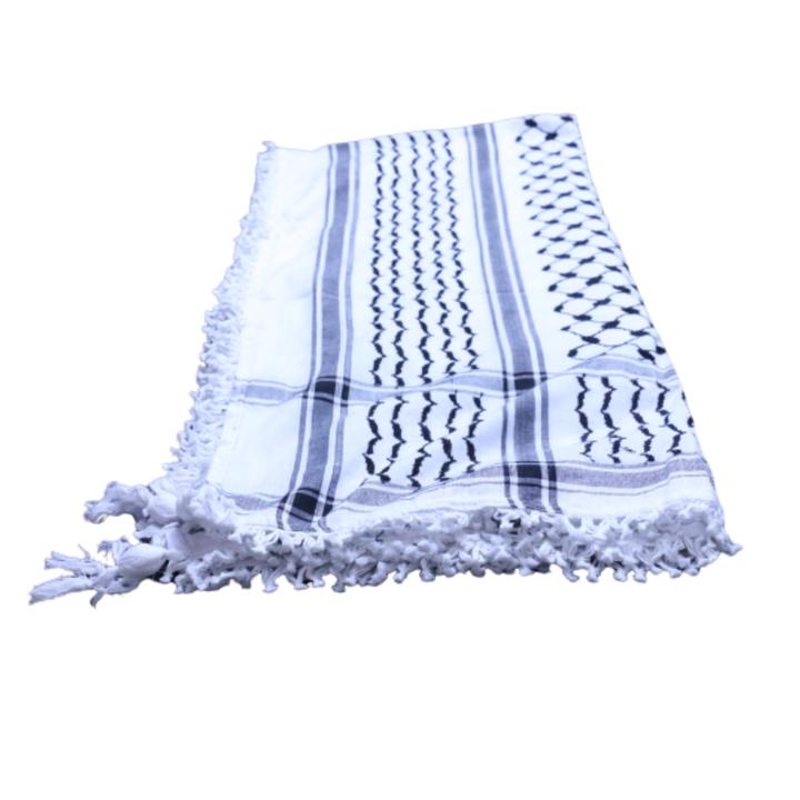 Palestinian Keffiyeh Kuffiyeh Shemagh Traditional Head Scarf Black And White