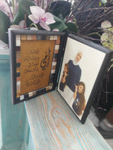 Personalized Wooden Open Book Stoned Desktop Picture Frames