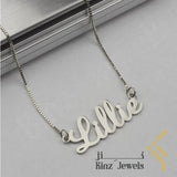 High Quality Sterling Silver necklace Custom Name Rhodium Vermeil - Arabic or English