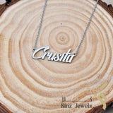 High Quality Sterling Silver necklace Custom Name Rhodium Vermeil - Arabic or English