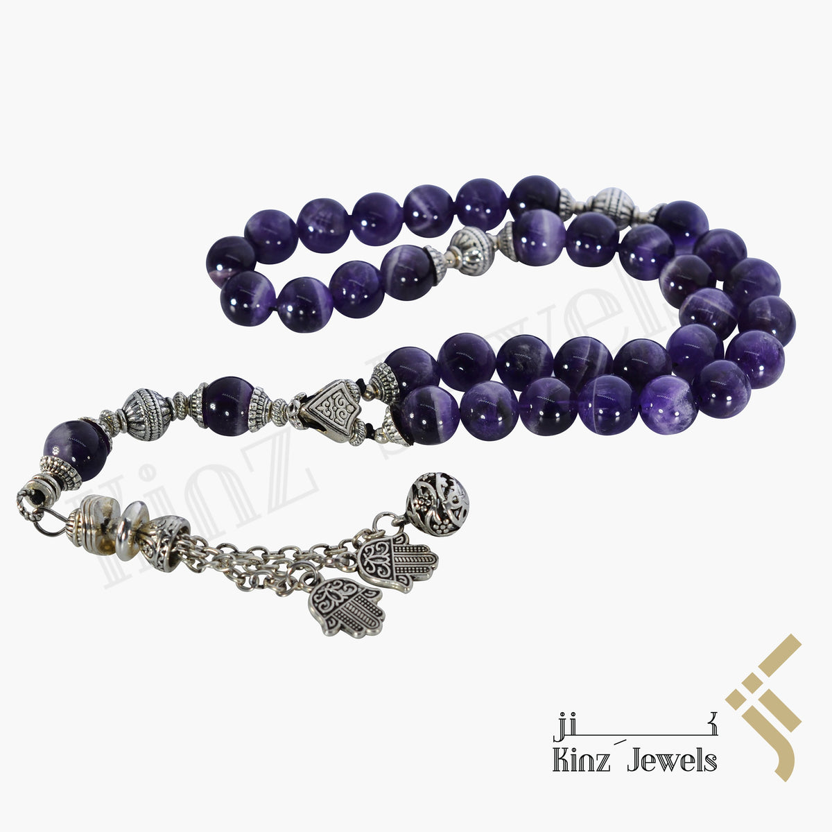 Kinz Prayer Beads Laser Cut Amethyst