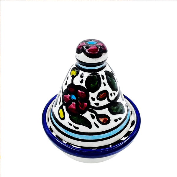 Hebron Ceramic Blue Ceramic Palestinian Pottery Mini Serving Bowl