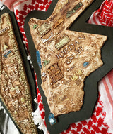 Wooden and 3D Resin Palestine Map Wall Hanging Decor