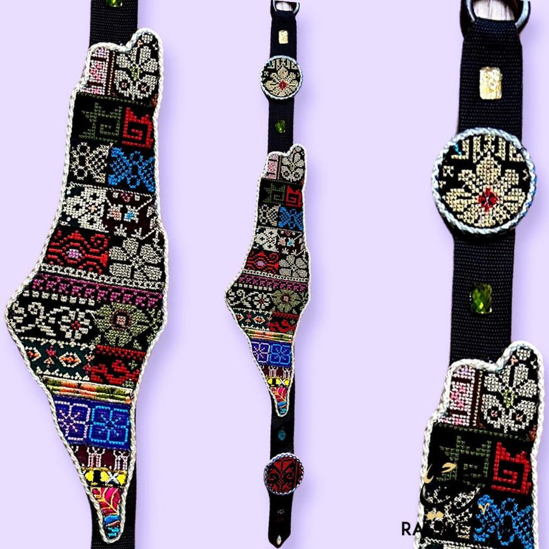 Tatreez Embroider Palestinian Map Strap Wall Hanging Decor