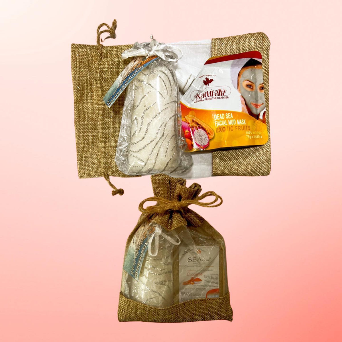 Pure Dead Sea Beauty Products Set With Authentic Straw Bag