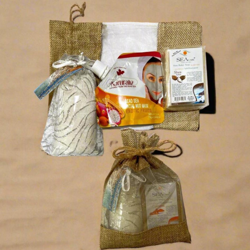 Pure Dead Sea Beauty Products Set With Authentic Straw Bag