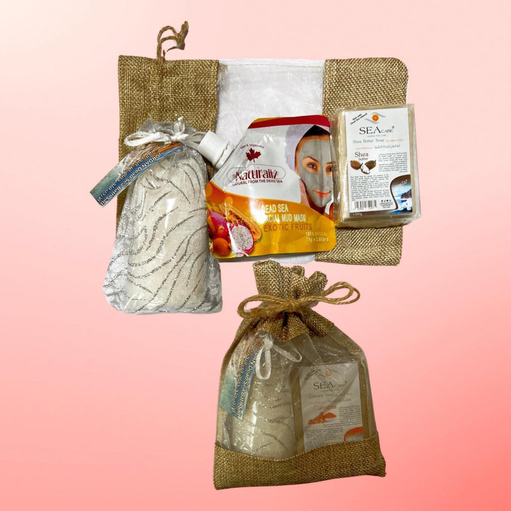 Pure Dead Sea Beauty Products Set With Authentic Straw Bag