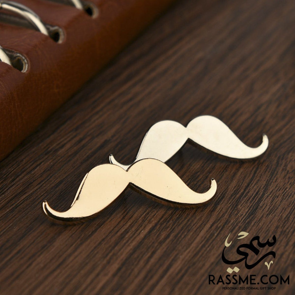 Mustache Brooch for Suit - Free Engraving