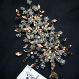 de Saphir - The Leaf Headpiece Rose Gold Swarovski & Crystals