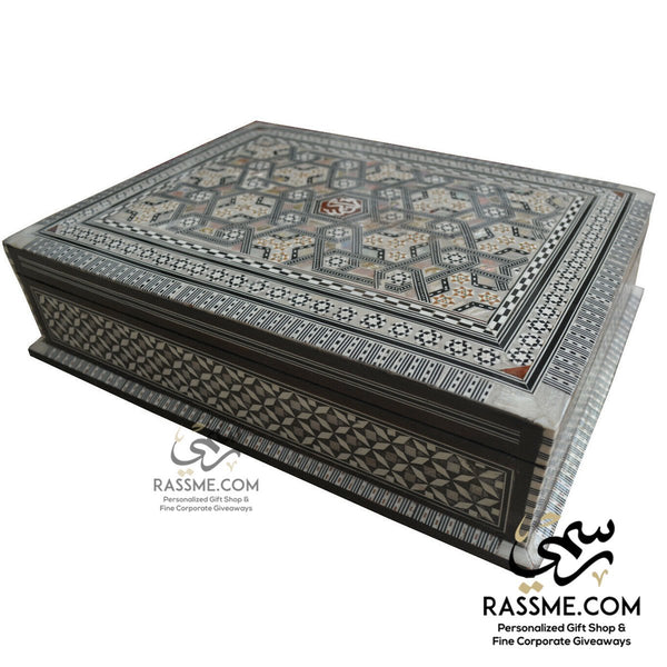 Wooden Mother Of Pearl Arabesque Quran Box