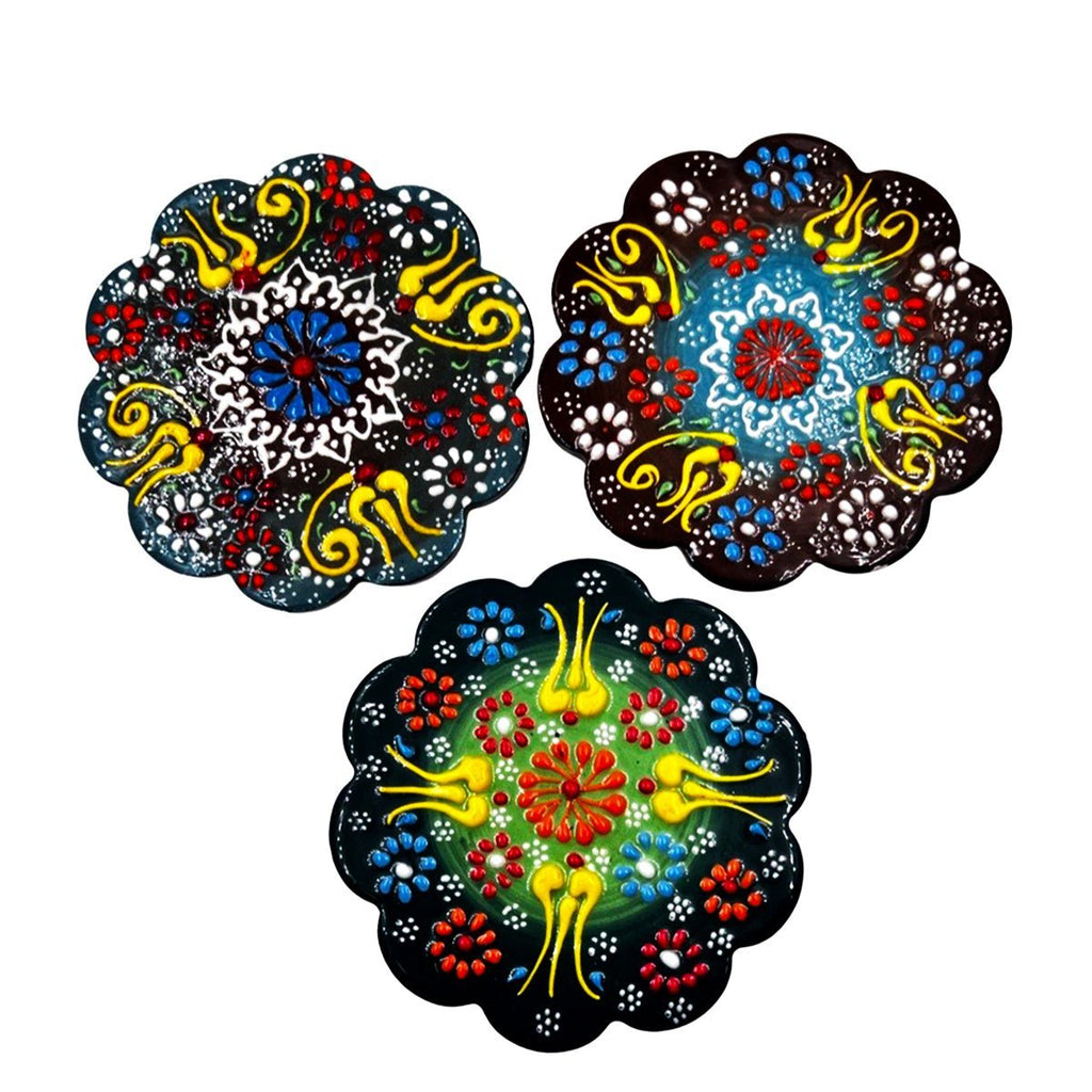 3 Coasters / Wall Hanging Turkish Handcrafted Flower Star