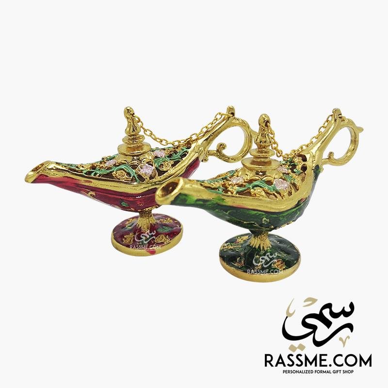 Fine Aladdin Magical Lamp Brass & Enamel Colors High Quality