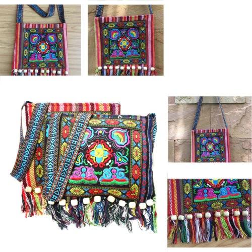 Hmong Bags Vintage Chinese National Style Ethnic Shoulder Bag Embroidery Boho Hippie Tassel