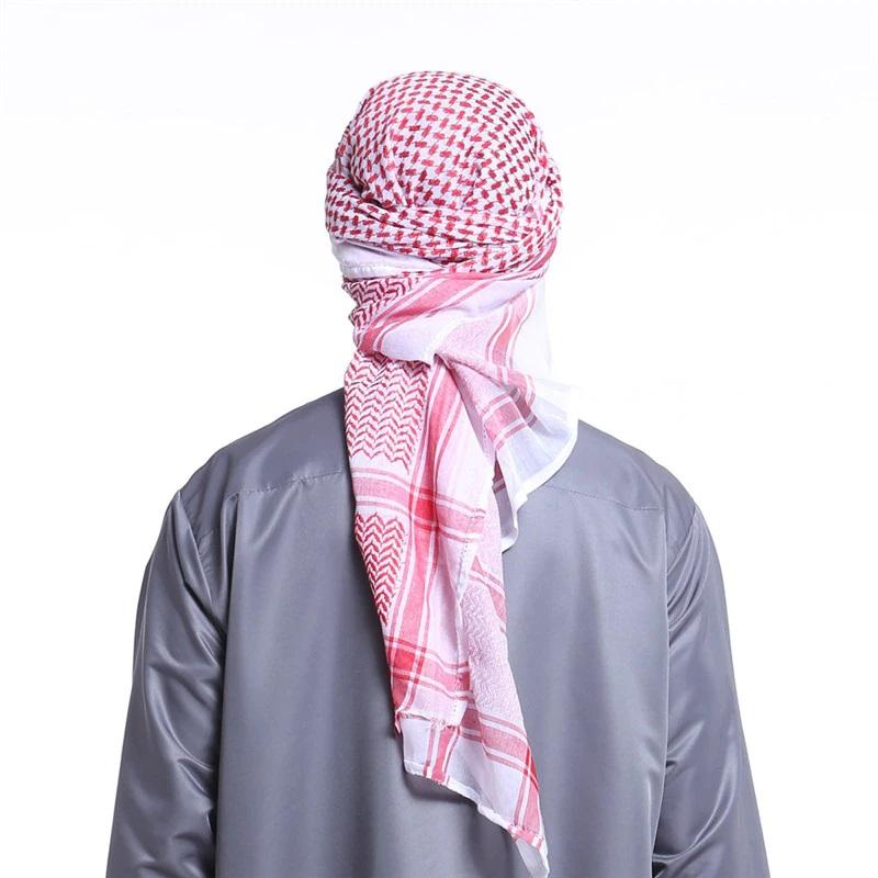 Jordanian Shemagh Keffiyeh Traditional Head Scarf Red And White Arabic Head cover for Turbante Unisex