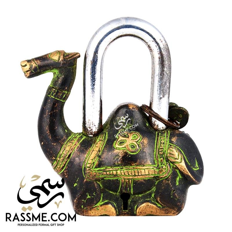 Solid Brass Indian Padlock Camel Functional Antique Keys Locker