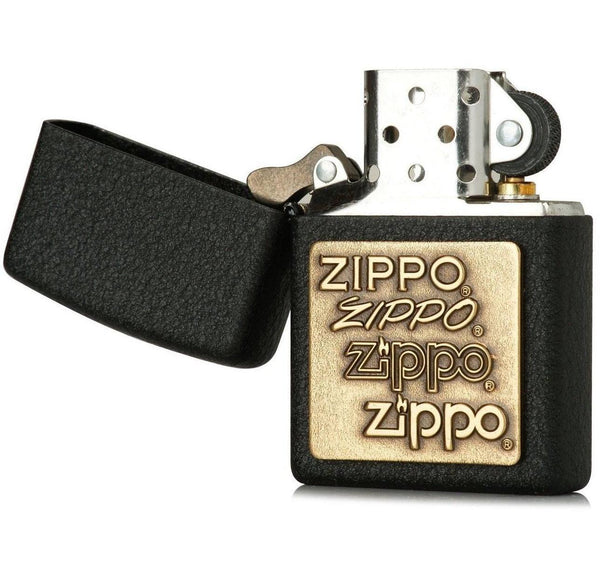 Black Crackle Brass Zippo Logo - Zippo Lighters In Jordan