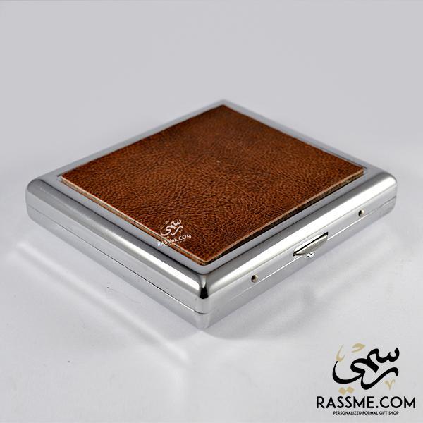 Steel with Leather Cigarette Case - Free Engraving