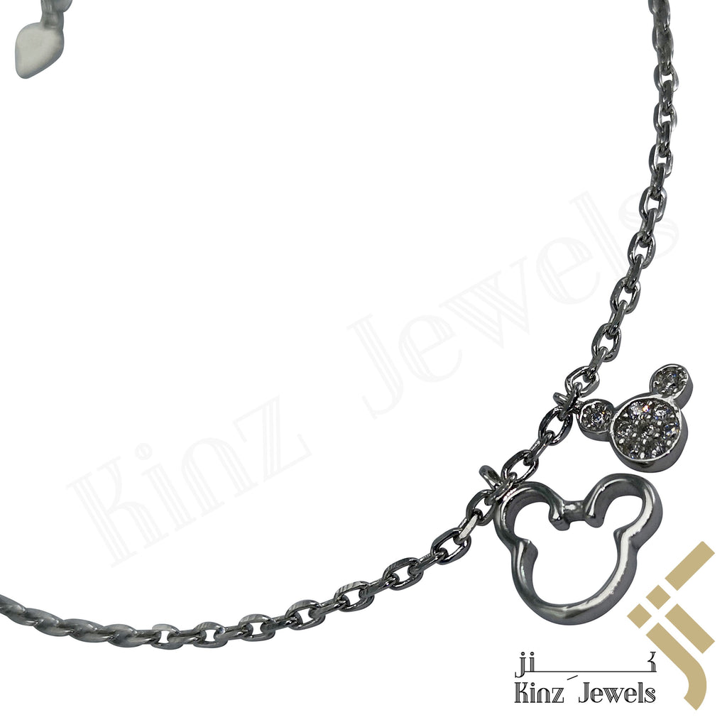 Sterling Silver Mickey Mouse Anklet