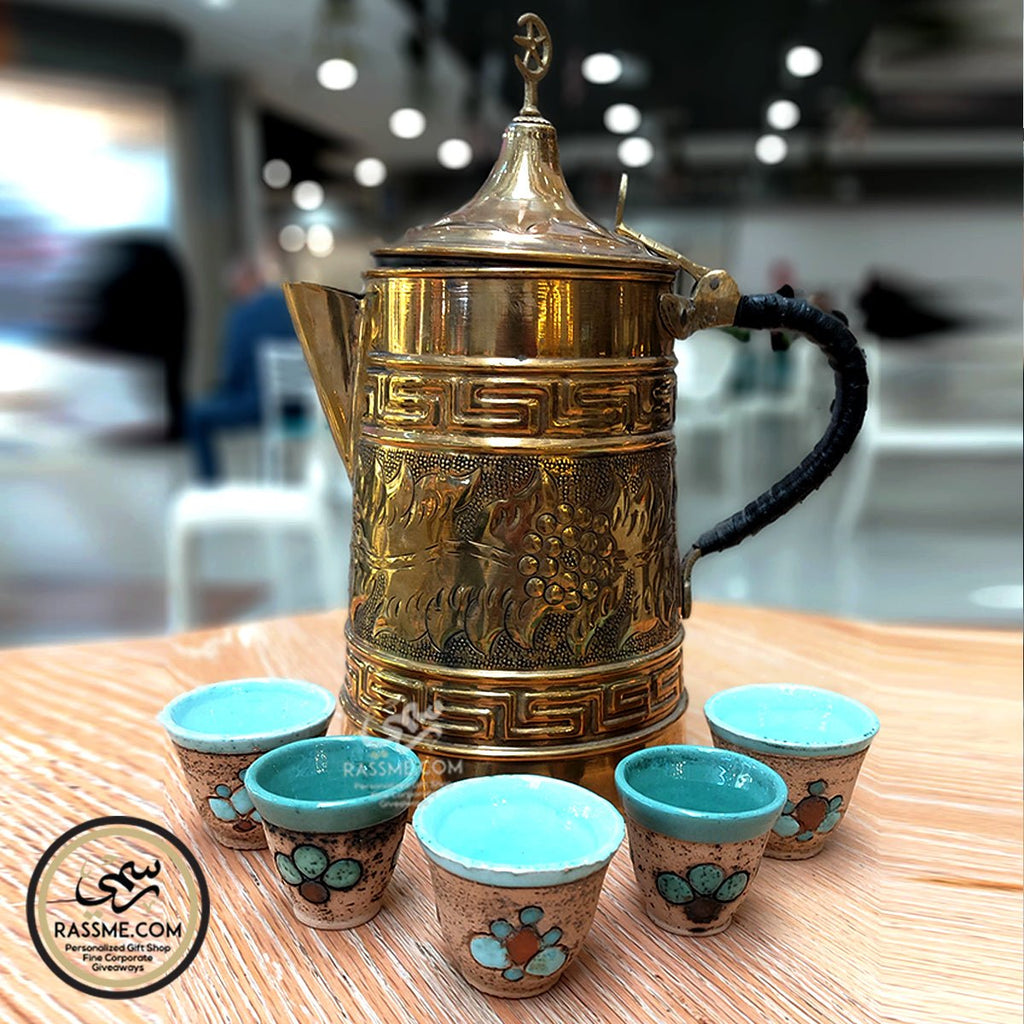 Huge Solid Brass Arabian Coffee Pot Dalleh دلة قهوة