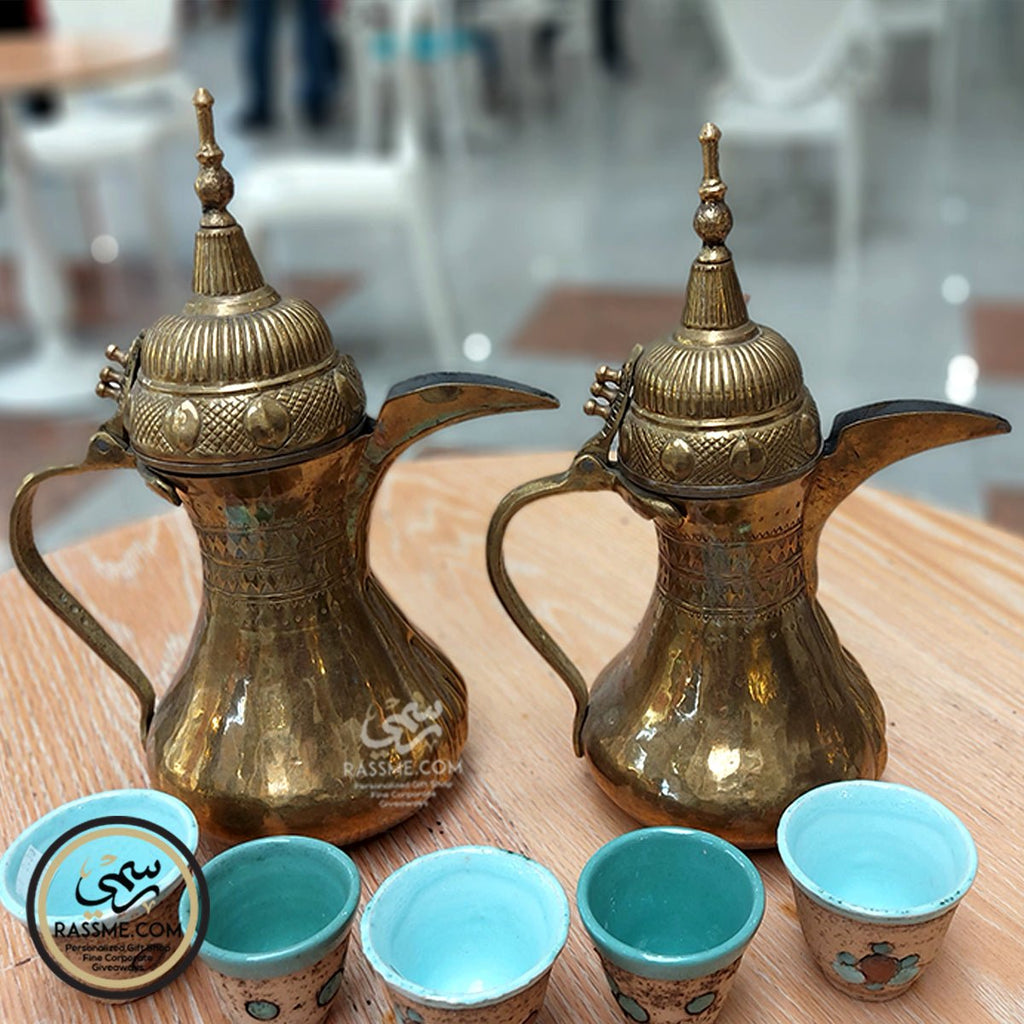 Pure Copper Solid Brass Arabian Coffee Pot Dalleh دلة قهوة