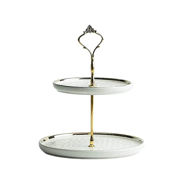 Ceramic Two-Layer Fruit Plate, Serving Tray Dessert Tower