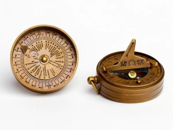 Solid Brass Sundial With Compass & Guidance Case - Free Engraving