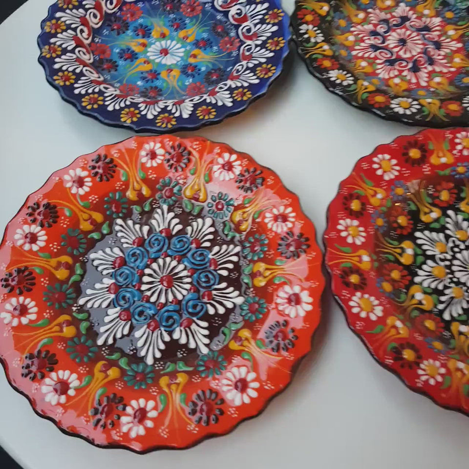 Handmade Ceramic Traditional Turkish Tile Plate Decorative Wall Hanging