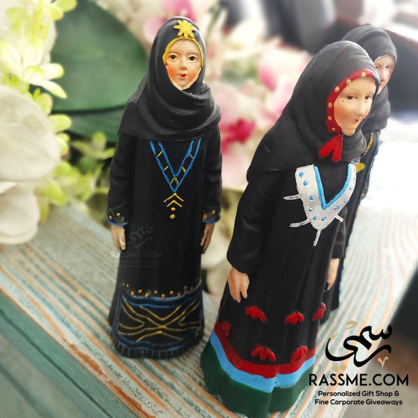 Three Resin Bedouin Women Traditional Figure Set