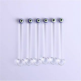 Glass Teaspoons with Evil Eye, Set of 6, Perfect for Coffee-Tea Serving