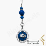 Kinz Car Mirror Hanging or Keychain or Pendant Silver Turquoise - Allah