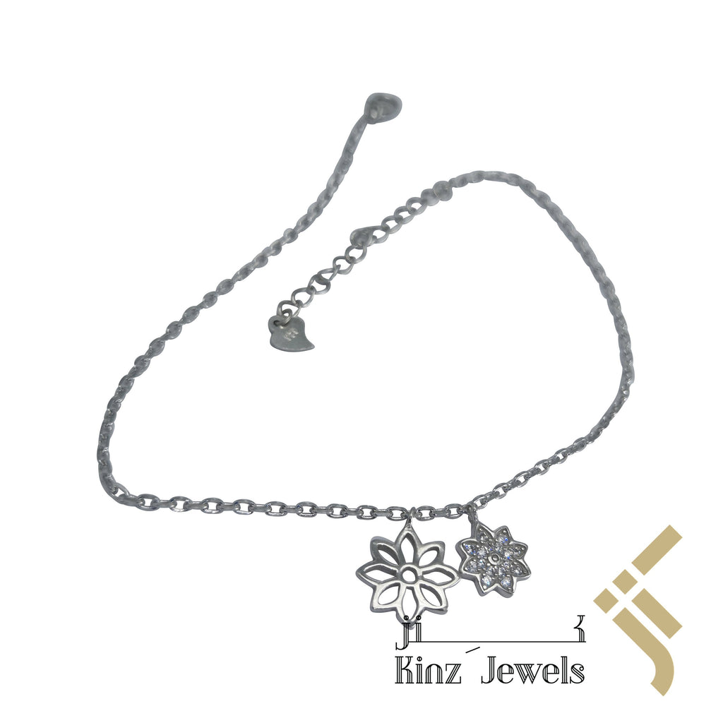 Sterling Silver Snow Flake Anklet