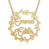 Custom Two Names Christmas Name Necklace Silver