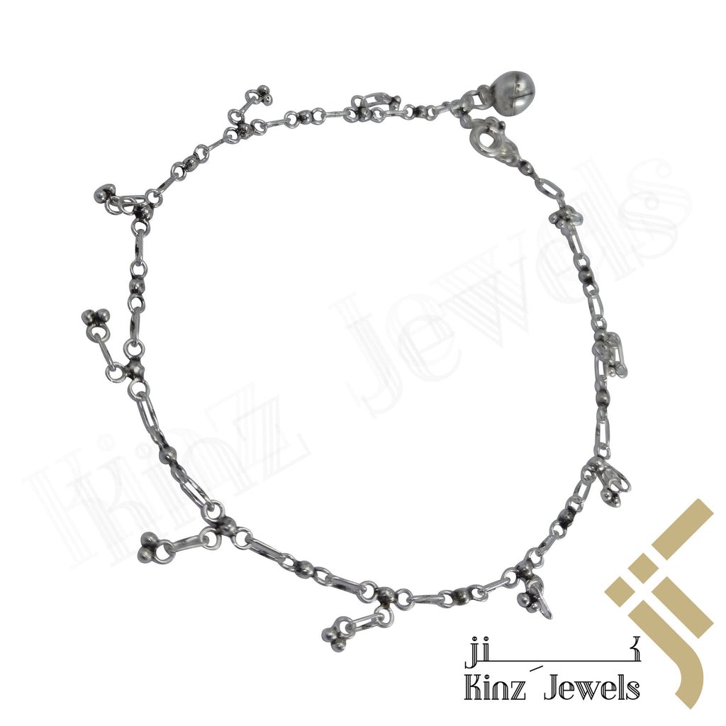 Sterling Silver Small Cherries Anklet