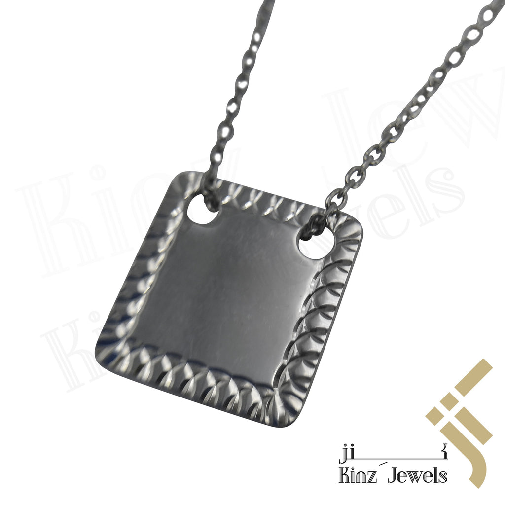 Personalized High Quality Sterling Silver Square Necklace