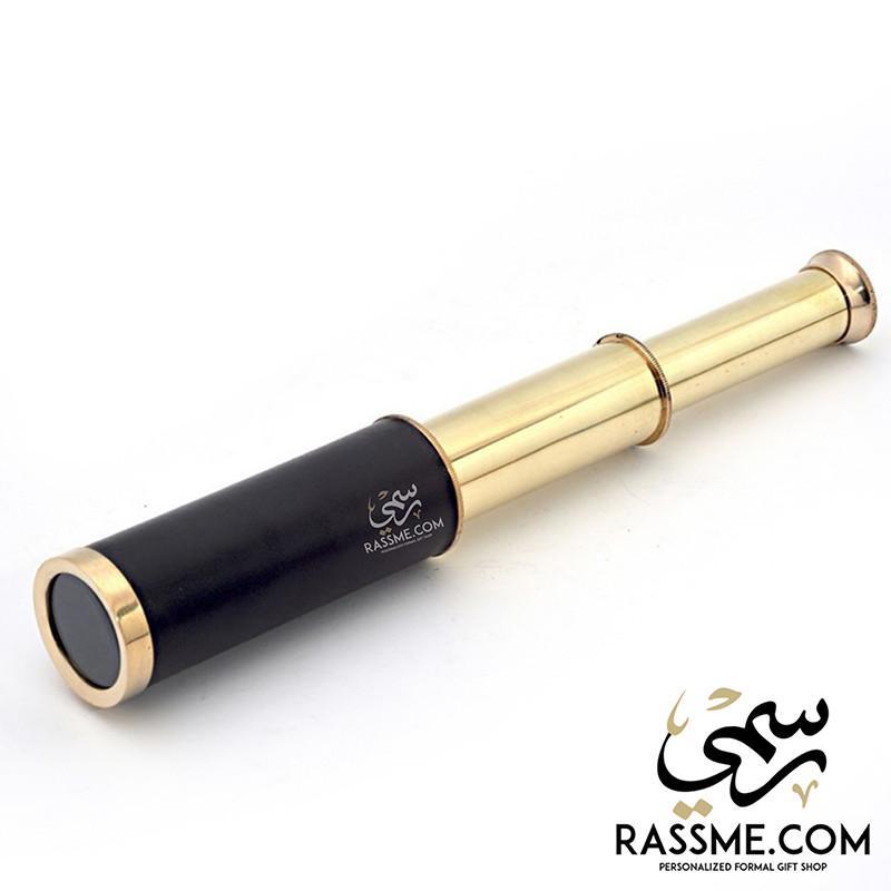 Solid Brass Telescope Leather Portable - Free Engraving