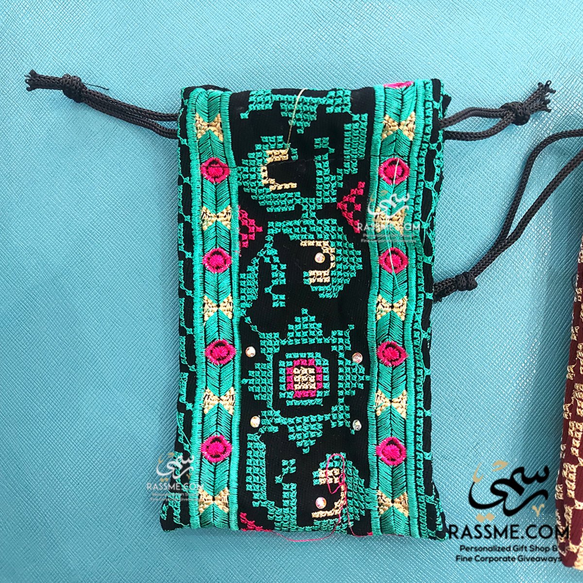 Tatreez Embroidery Mobile Cover Green