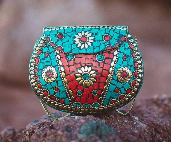 Handmade Gemstone Bag Purse