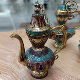 Nepalese Pure Copper Gemstone Lapis, Turquoise & Coral Teapot