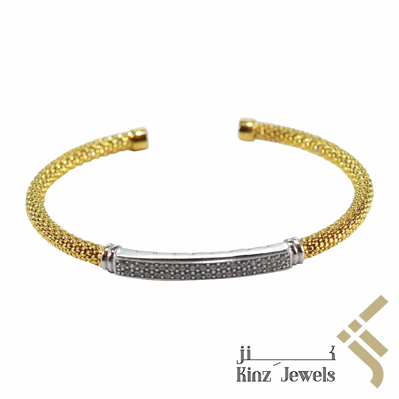 Premium Silver Bracelet Gold Vermeil Zircon