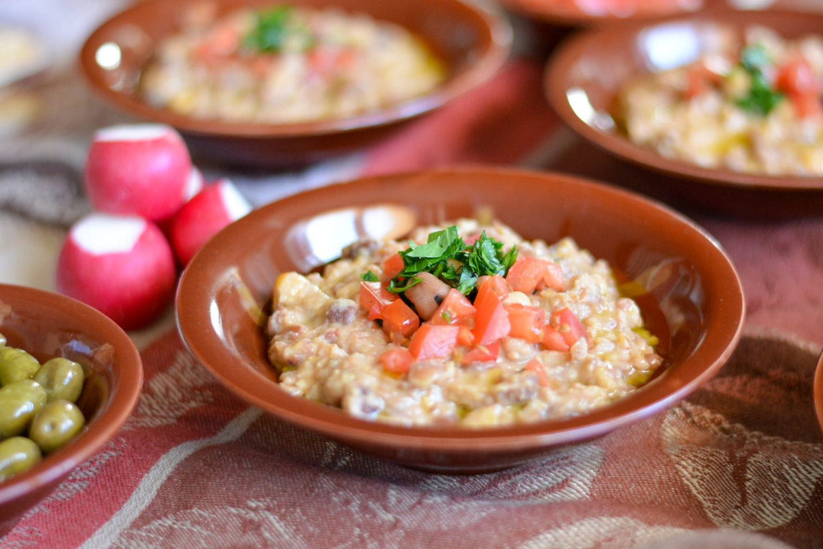 Mediterranean Foul Hummus Plate Melamine صحن فول أردني