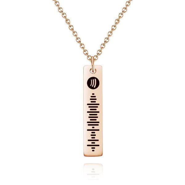 Personalized Bar Necklace Spotify Code Necklace Custom Music Spotify Scan Code Necklace