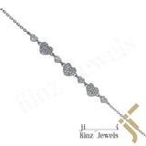 Sterling Silver Seven Hearts Bracelet Cubic Zircon Stones