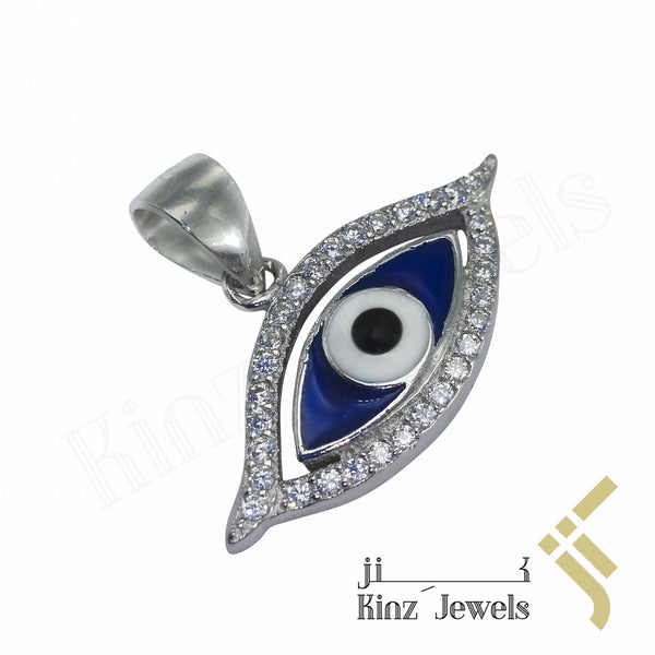 Sterling Silver Evil Eye Enamel Zircon Frame Pendant