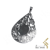 Kinz Personalized Hand Engraving Silver Tear Drop Pendant - But Allah Is The Best Keeper